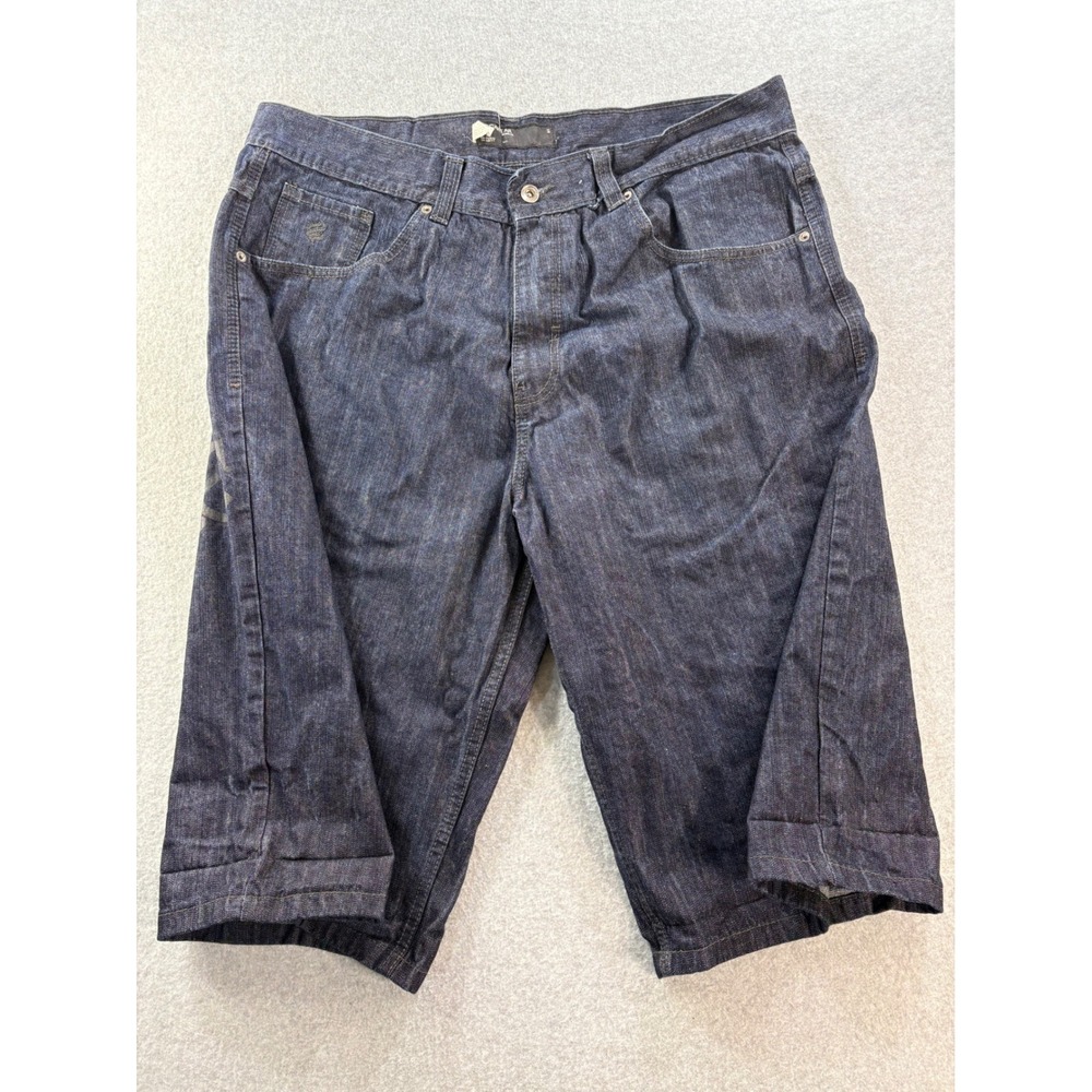 Rocawear Mens Baggy Denim Shorts Indigo Blue Size 40 Raw Streetwear Y2K‎ Hip Hop